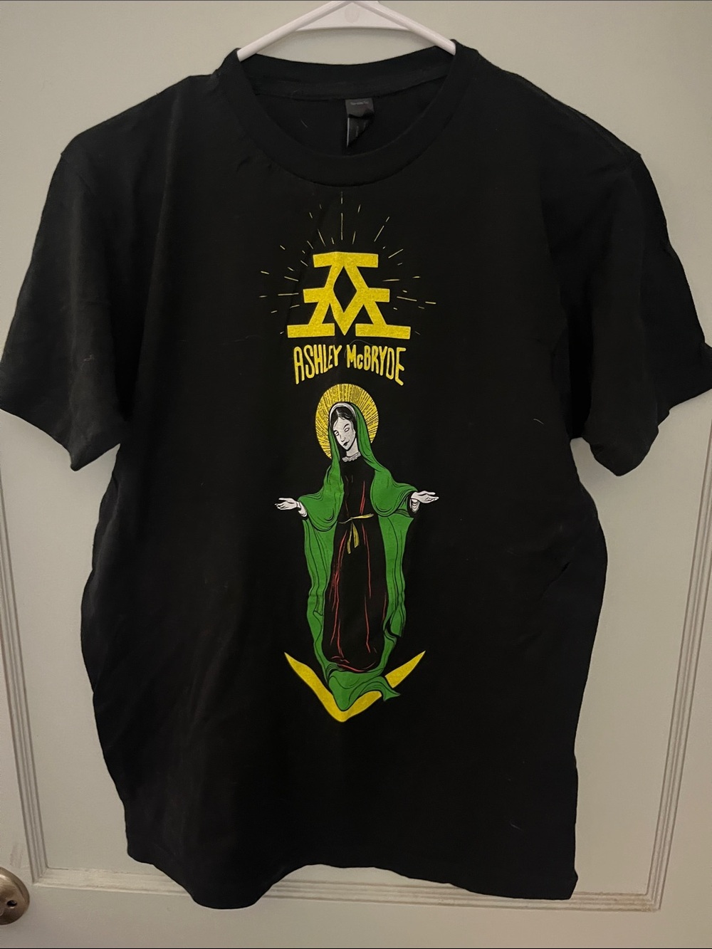 Unisex Ashley McBryde Black Tee with Yellow and Green Graphic